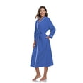 thumbnail image 4 of ANLIQI Women's 100% Cotton Robes Lightweight Long Bathrobe Kimono Robe for Women Soft Loungewear with Pockets (Blue,X-Large), 4 of 6