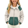 thumbnail image 6 of Bixock Toddler Girls Fleece Jackets Girls Winter Coats Kids Fleece Coat Outerwear Color Long Sleeve Hooded Zip Front Thermal Fall Winter Jacket for Kids 1-10Years, 6 of 6