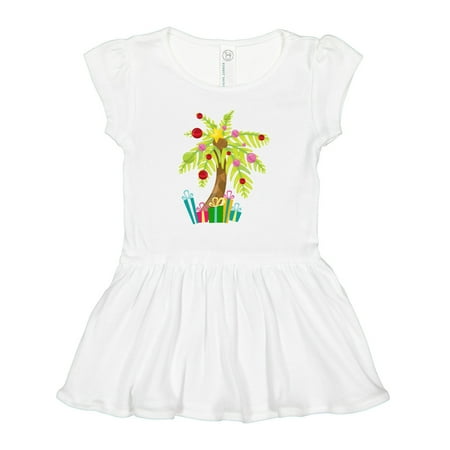 

Inktastic Christmas Palm Tree with Presents Girls Toddler Dress