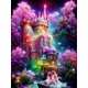 thumbnail image 1 of Full Mosaic Diamond Painting Fairy Tale House 5D Diamond Embroidery Home Decor Dream Castle DIY Rhinestone Cross Stitch S454round 60x80cm Gao Jinjia LED, 1 of 2