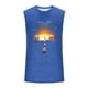 thumbnail image 4 of Camiseta sin mangas de cuello redondo para hombre, informal, a la moda, con estampado, deportiva, de poliéster, 4 of 5