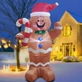 5ft Christmas Inflatable Gingerbread Man with Candy Canes Blow up Christmas Decor for Christmas
