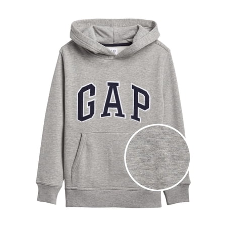 GAP boys Logo Hoodie Sweatshirt, Light Heather Grey B10, Medium US