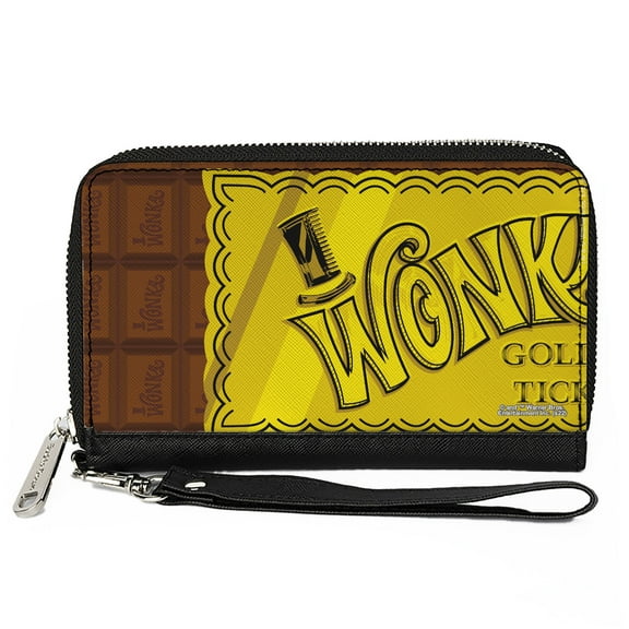 Movies Wallet, Zip Around, Willy Wonka and the Chocolate Factory Golden Ticket Wonka Bar, Vegan Leather