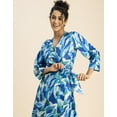 thumbnail image 5 of Moomaya Long Sleeve V Neck Wrap Printed Dress - Women's Stylish Wrap Dress, 5 of 9