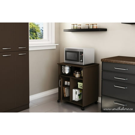 South Shore Smart Basics Microwave Cart With Storage On Wheels