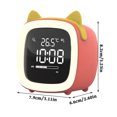 thumbnail image 4 of Reloj despertador de dibujos animados para niños, reloj LED, entrenador de sueño, Control de luz nocturna recargable, temporizador de sueño, Decoración del hogar naranja coralina Orejas de gato Cateissary HA001311-05B, 4 of 6