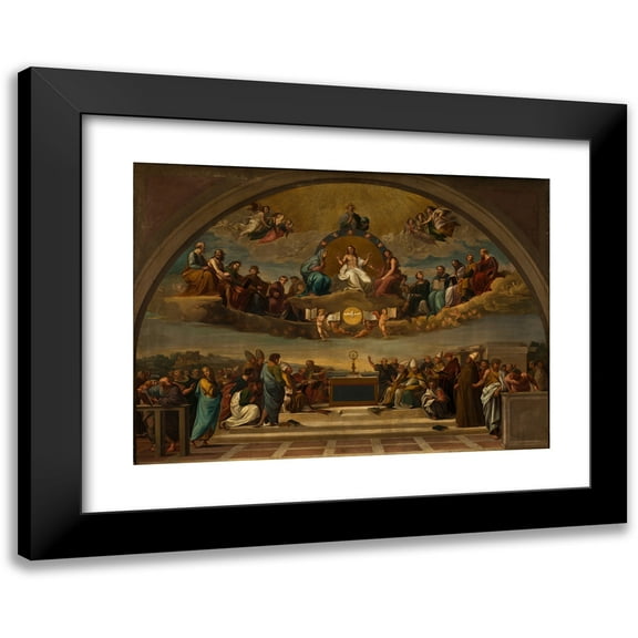 Giuseppe Cades 14x11 Black Modern Framed Museum Art Print Titled - Disputation Over the Most Holy Sacrament
