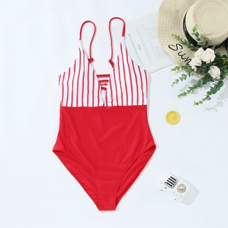 

Cathalem Christmas Pajamas for The Family Specials Women Swimsuit Parent-Child Bikini Mother Christmas Pajamas for Family Plaid Suit Red Medium