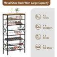 thumbnail image 4 of 8 Tiers Tall Shoe Rack Organizer, Large Capacity Shoe Rack Holds 32 Pairs of Shoes, Durable and Stable, Adjustable Metal Shelf Stackable Shoe Shelf for Entryway, Hallway, Living Room, Closet, 4 of 5
