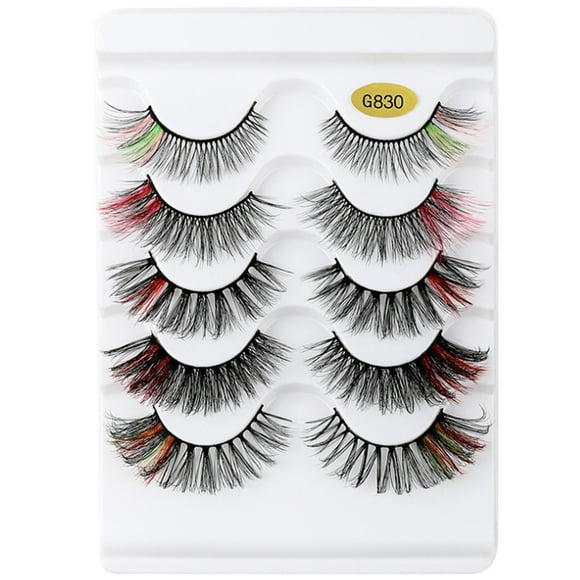 5 Pairs 3D False Lashes Fake Eyelashes Invisible Band Natural Long Thick Crisscross Black Eyelash Full Strip Reusable