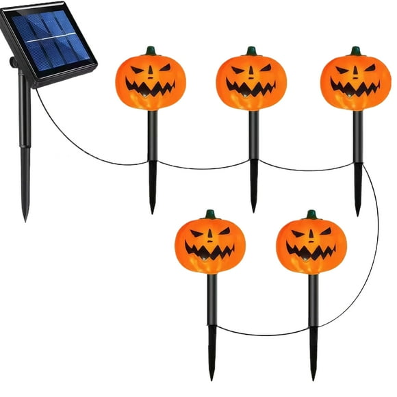 Naiovety Luces solares para camino de calabaza de Halloween, lámpara solar, decoraciones para fiestas, Olantern, decoración duradera para Kits de decoración para fiestas uno