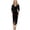 Black, variant on Women's Ruched Surplice Half Sleeve Dress with Slit and Stretch 95% Polyester 5% Spandex Perfect for Party Wear
