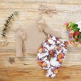 thumbnail image 6 of WOYY Infant Girl's Outfits Long Sleeve Ruffles Romper Floral Pants with Headband Sets, 6 of 8