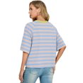 thumbnail image 5 of Cueply Tops for Women Summer Short Sleeve T Shirts Striped Design Fashion Crewneck Casual Loose Basic Tee Shirts, 5 of 9