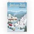thumbnail image 2 of Jackson, Hole, Wyoming, Retro Mountain Town (16x24 Giclee Gallery Art Print, Vivid Textured Wall Decor), 2 of 3