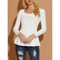 thumbnail image 5 of INSPIRE CHIC Women's Tops Long Sleeves Scoop Neck Casual Peplum Shirts L White, 5 of 8