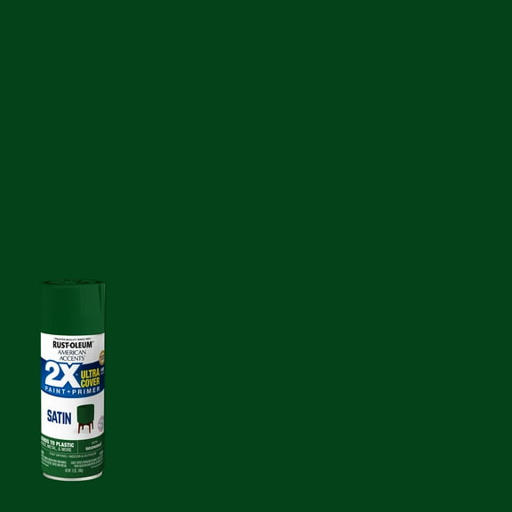 6 Pack, Seaweed, Rust-Oleum American Accents 2X Ultra Cover Satin Spray Paint-383195, 12 oz