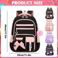 thumbnail image 3 of CHENjy Cute Bowknot Student Bookbag, Lightweight Water-Resistant, Padded Straps Large Capacity, Black, 3 of 6