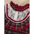thumbnail image 5 of hirigin Girls Fall Casual Dress, Plaid Lace Patchwork Stand-Up Collar Flounce Long Sleeve Dress with Ruffle Hem for Kids, 1-7 Years, 5 of 8