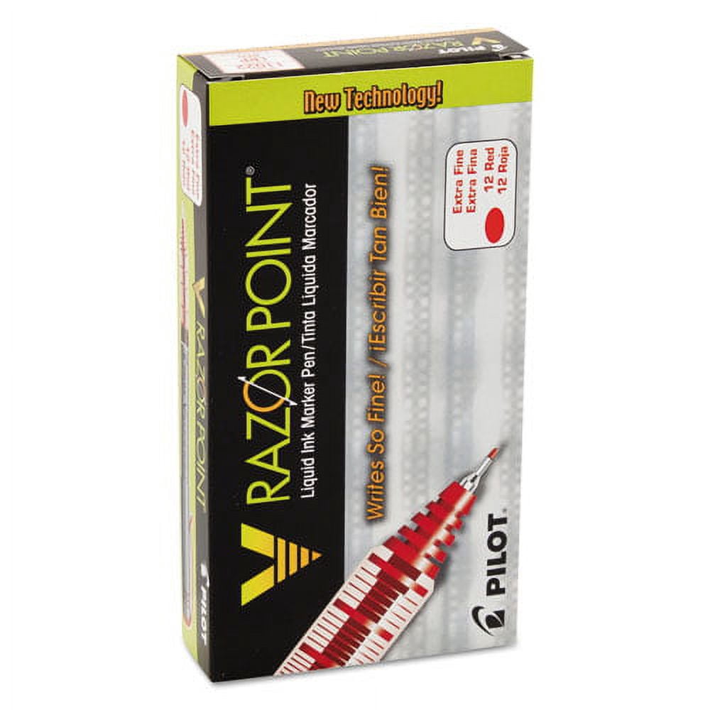 V Razor Point Liquid Ink Porous Point Pen, Stick, Extra-Fine 0.5 Mm, Red Ink, Gray Barrel, Dozen | Bundle of 5 Dozen