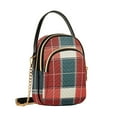 thumbnail image 7 of FORMRS Crossbody Bag for Women Shoulder Cell Phone Purse with Zipper, Vibrant Red Tartan Pattern, 7 of 7