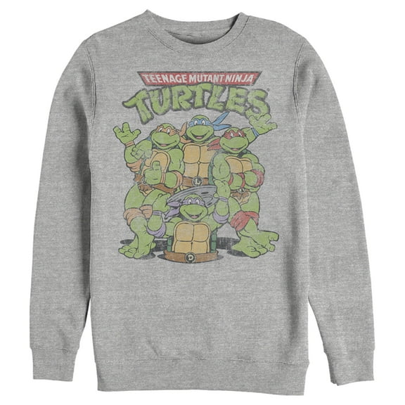 Men's Teenage Mutant Ninja Turtles Best Friend Shot  Sweatshirt Athletic Heather 3X Large