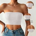 thumbnail image 2 of WHEANG Strapless Bra Women Summer Strapless Bra Breathable Daily Basic Bandeau Top Non-Slip Wireless Invisible Tube Bra Soft Stretch Comfort Casual Bandeau Strapless Bra Size L White, 2 of 5
