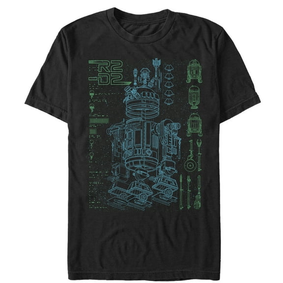 Men's Star Wars Inside R2-D2 Graphic Tee Black 2X Large