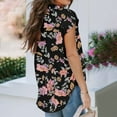 thumbnail image 5 of Summer Savings Clearance 2023! TAGOLD Womens Summer Tops,Women's Summer Casual Short Sleeve Blouse Button Floral Print Turndown Collar T-Shirt Tops, 5 of 5
