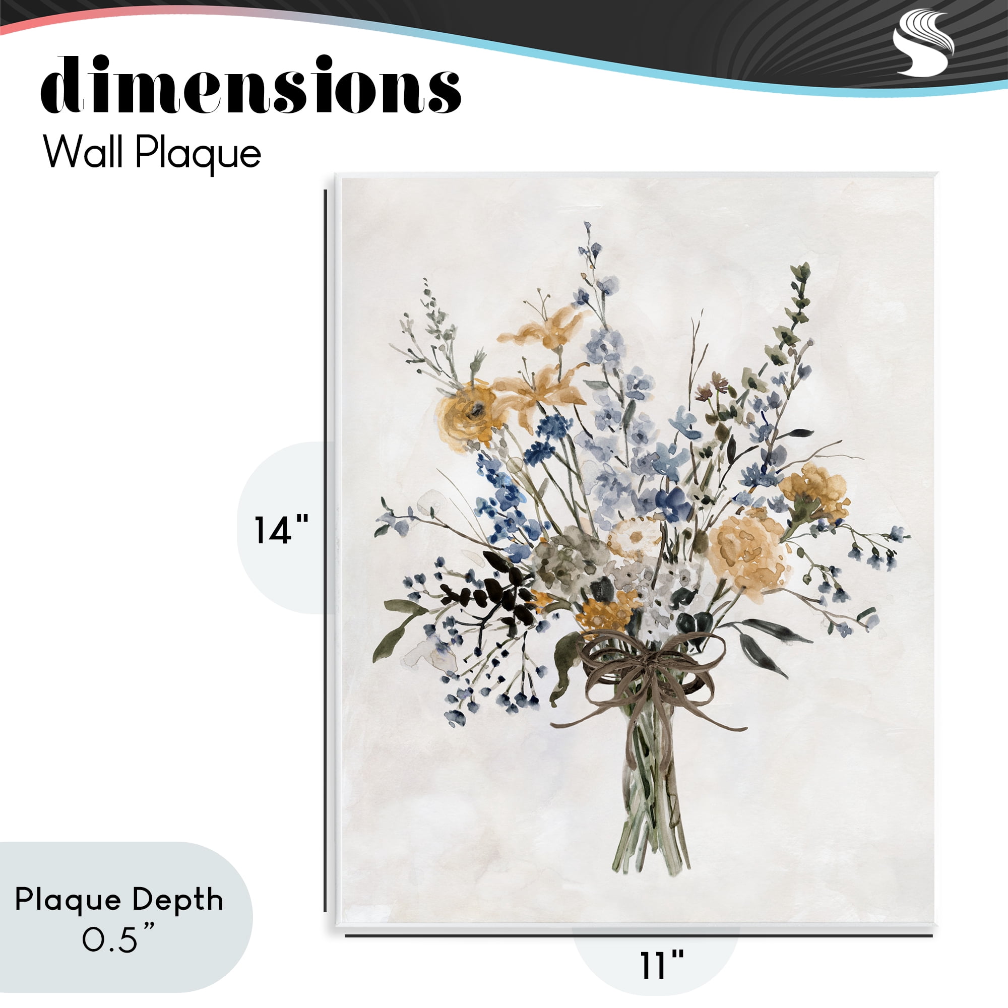 Stupell Industries Delicate Botanicals Bushel Wall Plaque Art, design by Carol Robinson