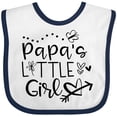 thumbnail image 3 of Inktastic Papa's Little Girl with Hearts Flower and Butterfly Girls Baby Bib, 3 of 4