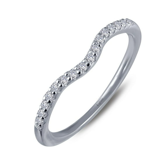 Lafonn Classic Sterling Silver Platinum Plated Lassire Simulated Diamond Ring (0.16 CTTW)