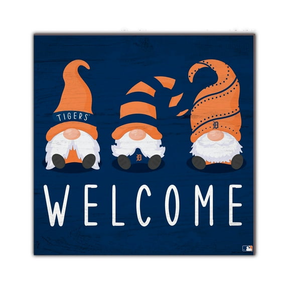Detroit Tigers 10'' x 10'' Welcome Gnomes Sign