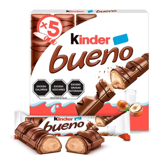 Galletas Kinder Bueno con relleno cremoso a base de leche y avellanas y cobertura de chocolate con leche 107.5 g