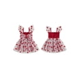 thumbnail image 2 of BemeyourBBs Toddler Baby Girls Tulle Tutu Dress Little Girl Valentines Day Dress Princess Birthday Baptism Wedding Party Birthday Holiday Dress Heart 3D Big Bow Flutter Sleeve A-Line Dress, 2 of 9