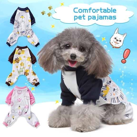 kladzum Dog Sweaters Dog Warm Shirt Pet Pajamas Printed Four-Legged Pajamas Knitted Pet Clothes, Dog Sweaters, Small Dog Coat Warm Sweartershirts