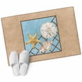 thumbnail image 2 of Summer Marine Life Washable Small Entryway Area Rugs 2'x3', Coastal Starfish Ocean Conch Rope Border Low Pile Throw Rug Non-Slip Sturdy Edge Binding Carpet for Front Door Floor Room Entry, 2 of 9
