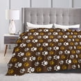 thumbnail image 5 of XMXY Fleece Throw Blanket for Couch, Animal Paw Prints Cute Brown Lightweight Plush Fuzzy Cozy Soft Bed Blankets and Throws for Sofa, 50"x40" inches, 5 of 8
