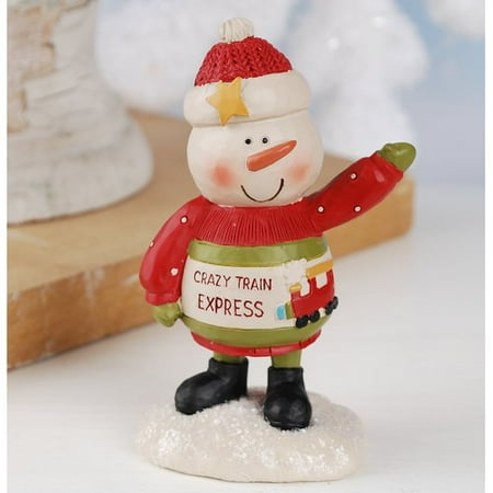 - The Holiday Aisle Crazy Train Express Snowman Figurine