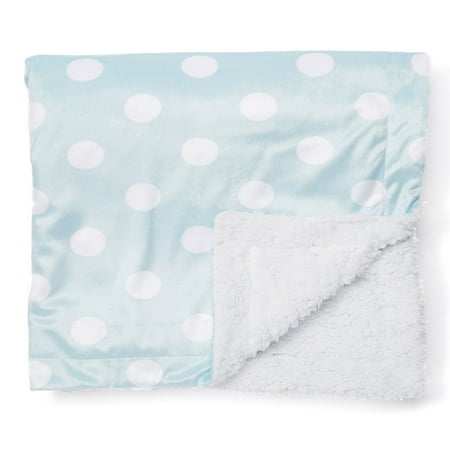 UPC: 0620281021909 | 3 Stories Trading Co Dotted Mink Sherpa Baby Blanket Blue