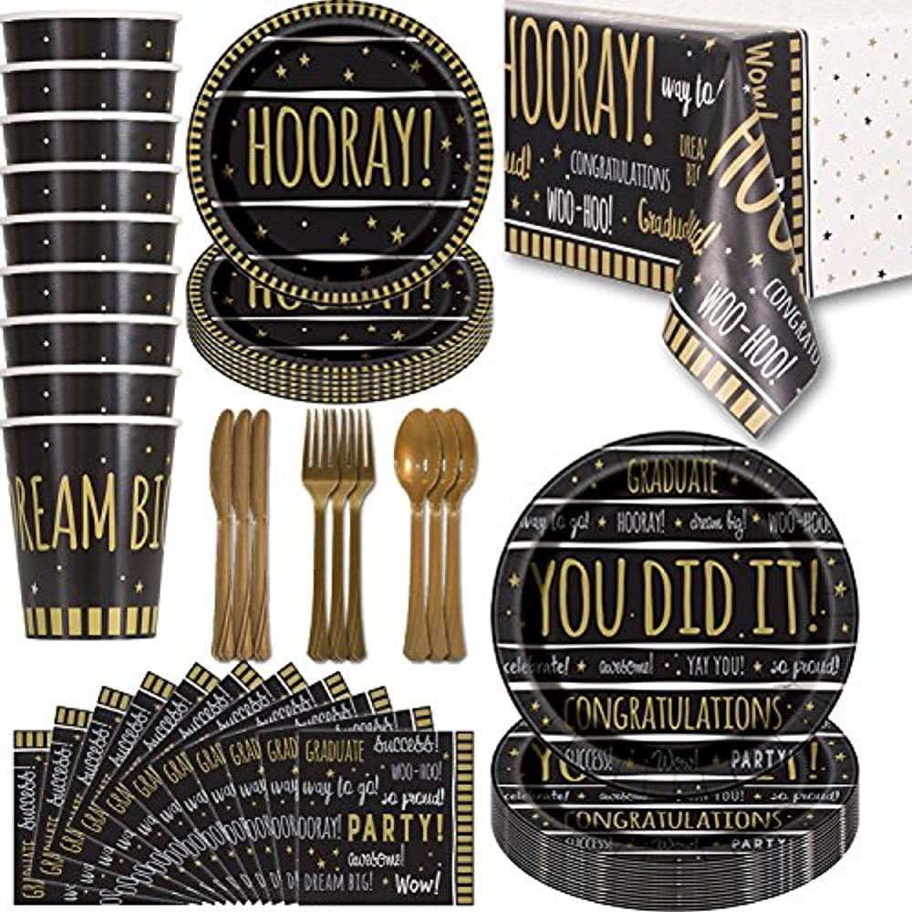 "Graduation Party Supplies 24 Guest Dinner Plates, Dessert Plates