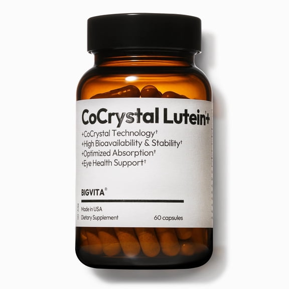 BIGVITA CoCrystal Lutein | 3-in-1 Eye Support with Fast-Absorbing Lutein, Zeaxanthin & Astaxanthin | Blue Light Defense, Visual Clarity & Eye Fatigue Relief | High Bioavailability, 60 Capsules