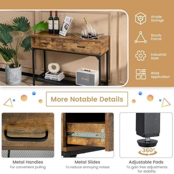 Small industrial 2024 console table