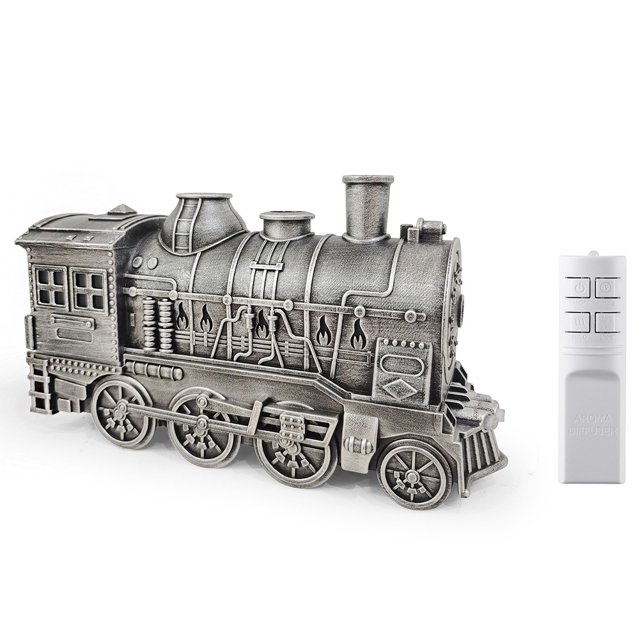 Humidificador Niebla Fría Difusor Aceite Esencial Tren Vintage 300ML (plata)