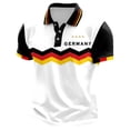 thumbnail image 4 of Soccer Cup 2026 Jersey for Men, Polo Collar Short Sleeve Germany Flag Chevron Graphic Top - Moisture Wicking Fan Shirt for Match Day & Casual Wear Black L, 4 of 4