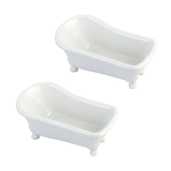 Kingston Brass DBATUBW 7-Inch Miniature Ceramic Clawfoot Tub 2-Piece Combo, White