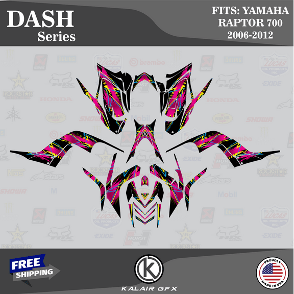 Kalair GFX Graphics Kit for Yamaha ATV RAPTOR 700 Dash Series