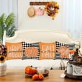 thumbnail image 2 of Fall Decor Pillow Covers 20x20 Inch Set of 4 Orange Pumpkin Maple Leaf Throw Pillow Case Outdoor Buffalo Plaid Stripes Autumn Thanksgiving Farmhouse Decoration for Home Couch, 2 of 4