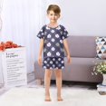 thumbnail image 7 of Purple Plaid Clover Summer Pajama Set Soft Cotton Short Sleeve Sleepwear 2PCS Pajama Sets Breathable Lounge Set Size 12Y, 7 of 7